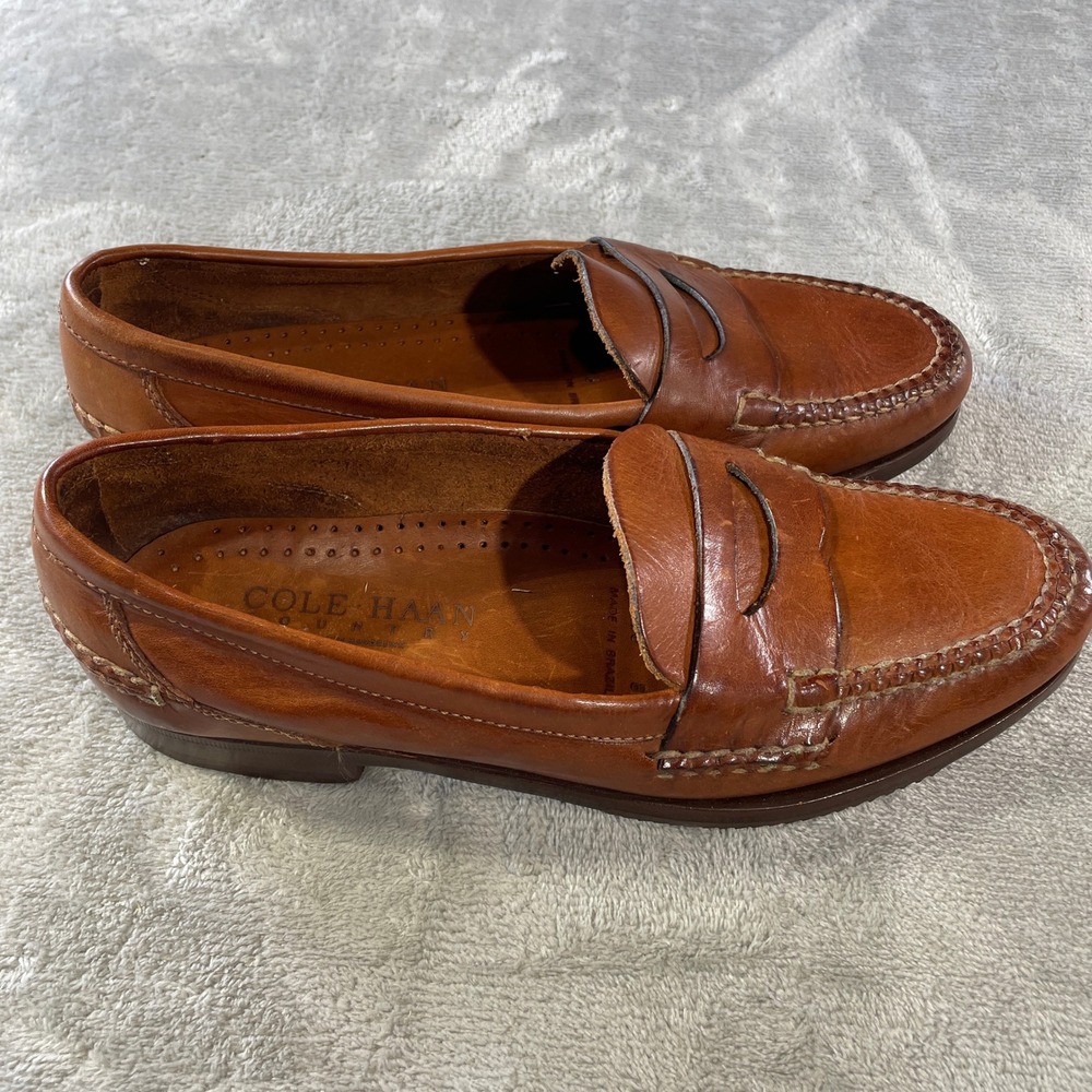 Cole Haan Country Dillon Penny Loafers Shoes Men 8.5 Brown Leather Office Preppy